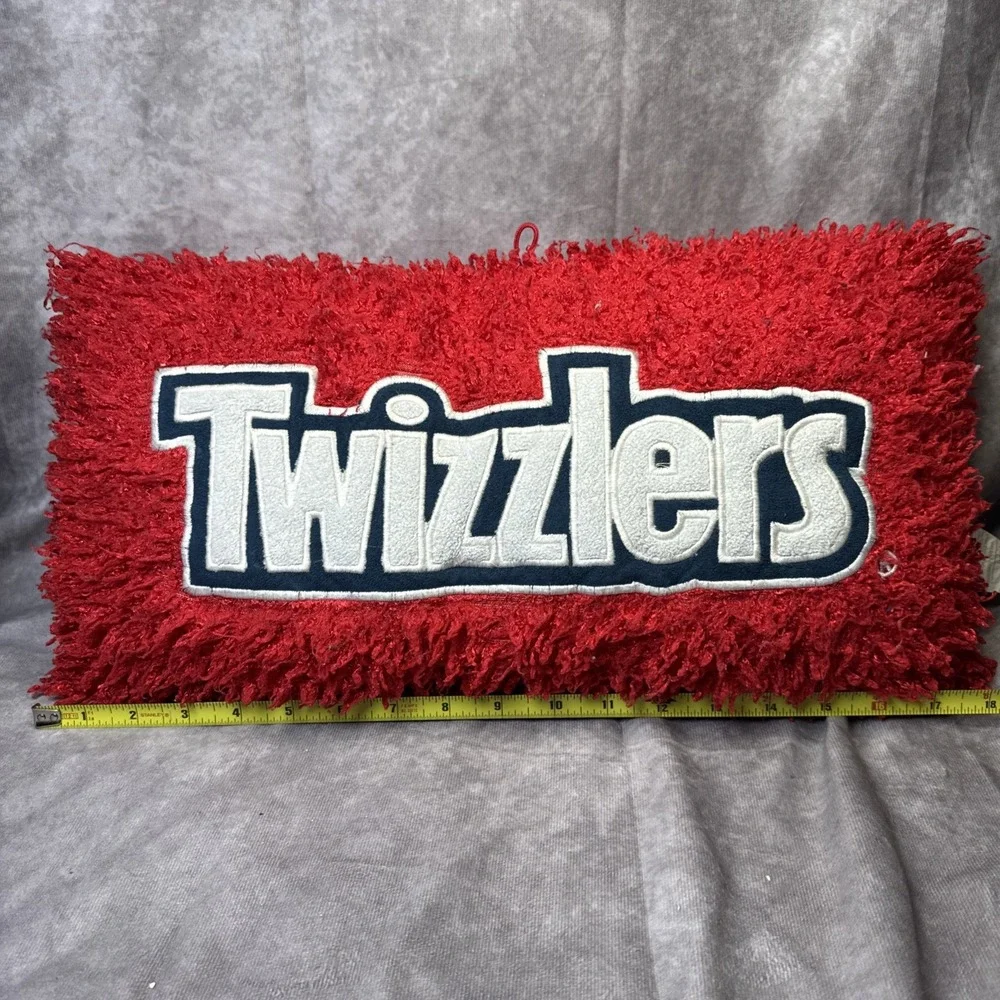 Twizzlers red shag Plush‎ pillow 18x10